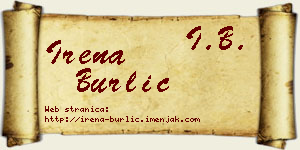 Irena Burlić vizit kartica